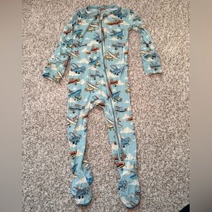 Posh Peanut Airplane Print Blue Footje PJs